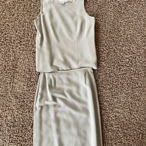 Casual Corner sleeveless skirt suit- light beige